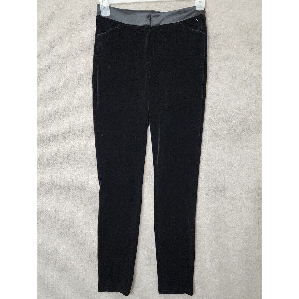 Express Skinny High Rise Velvet Ankle Pants Womens 2 Black Stretch NEW - Picture 1 of 8